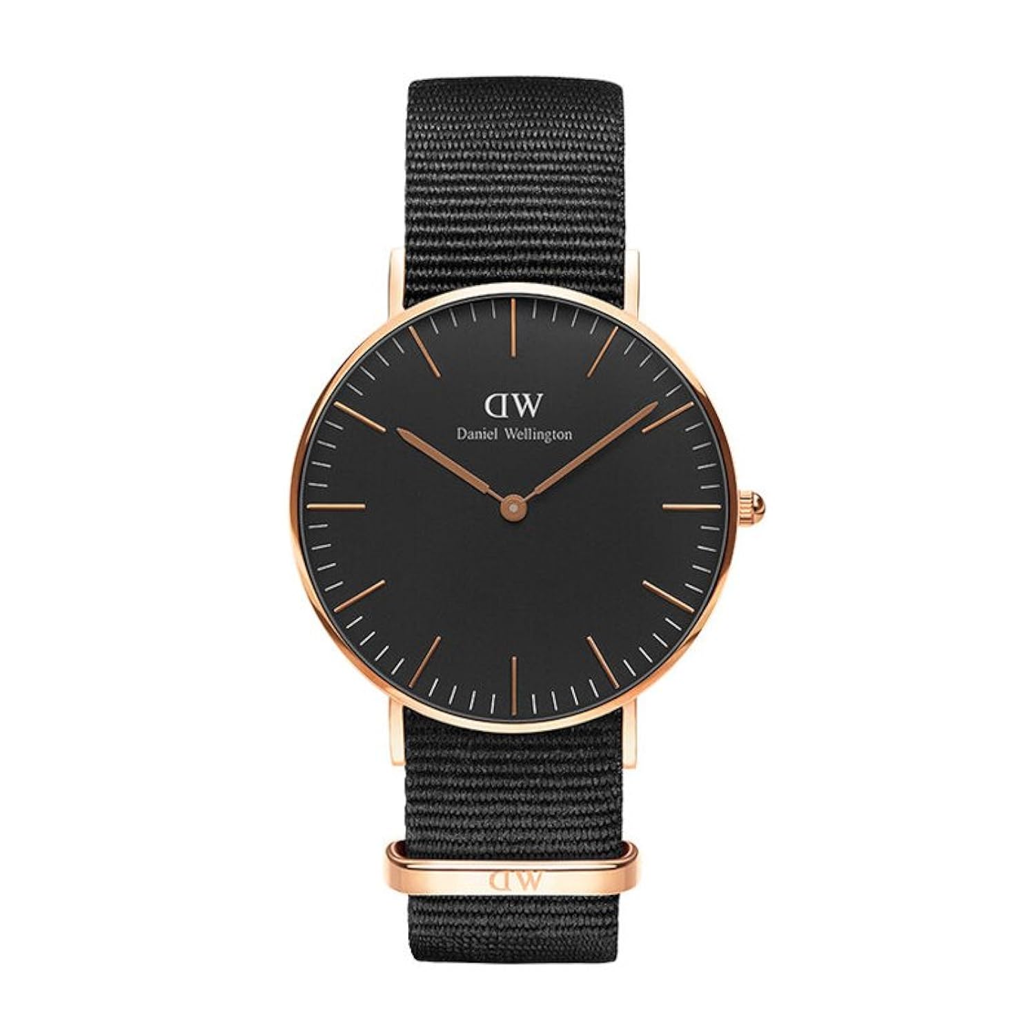 daniel wellington 丹尼尔61惠灵顿 dw 黑表盘 尼龙表带 男表dw
